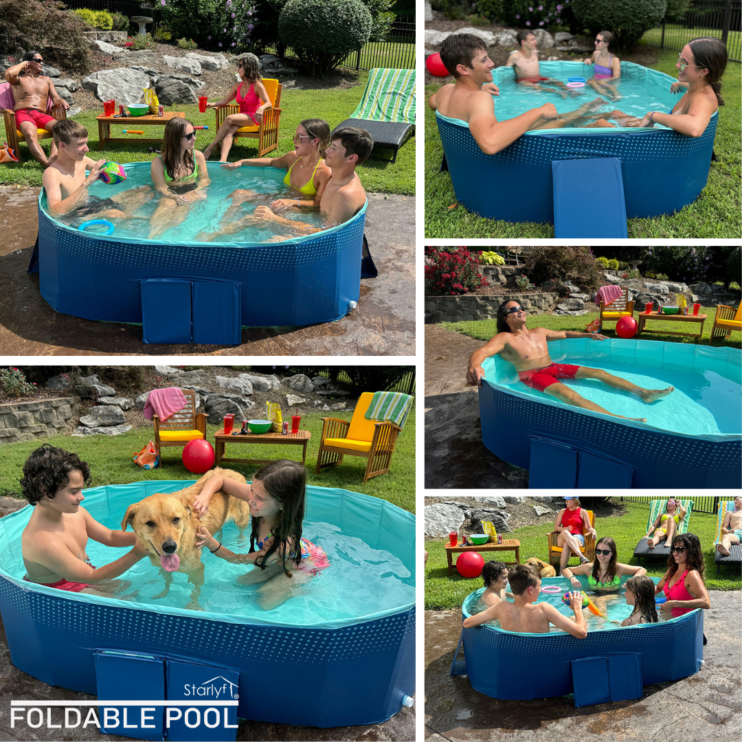 Piscina portátil FOLDABLE POOL, capacidad de 600 litros, tamaño M