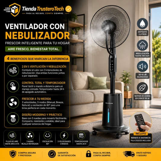 Ventilador de Pie Nebulizador con Mando a Distancia Sprair InnovaGoods